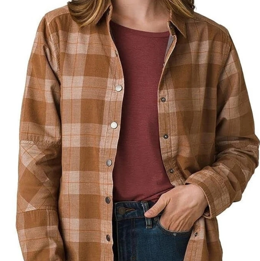prAna Camel Porter Park Flannel, L